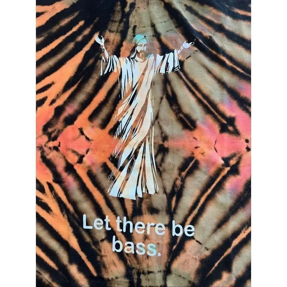 Jesus Let There Be Bass Religious Tie-Dye Tee